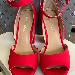 Sun + Stone Vibrant Red Heels